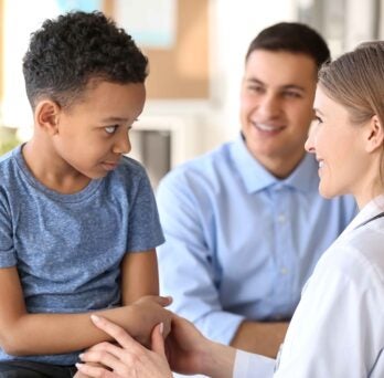 Doctor talking to a patient
                  