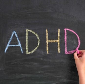 ADHD written on a blackboard 